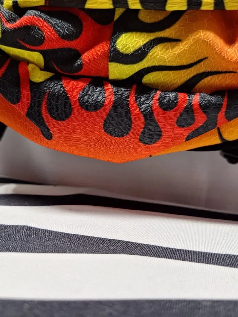 Vibedration Hydration Backpack w/o bladder, Flames pattern, Used